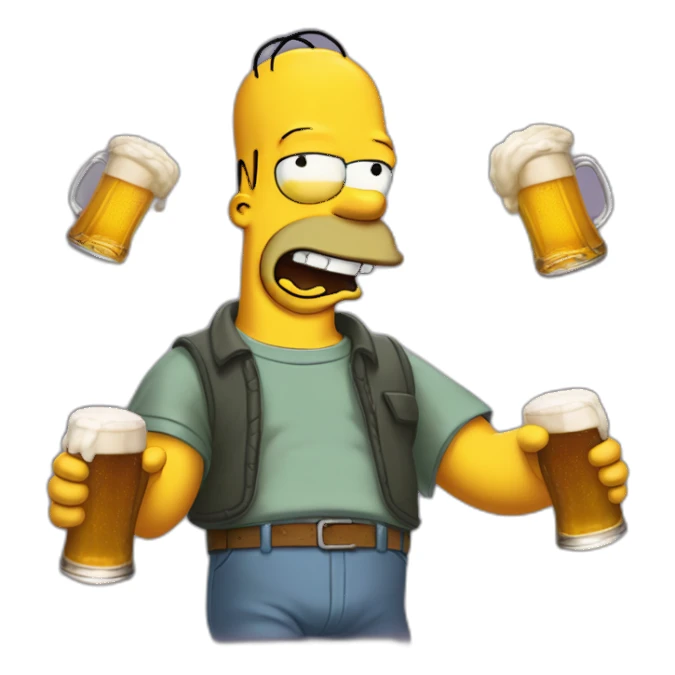 Homer simpson qui boit une bière  sticker