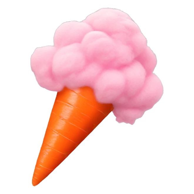 a cotton candy eating carrot sticker
