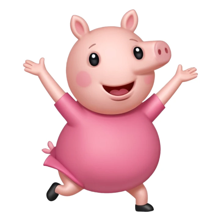 Peppa Pig with arms swinging, Griddy dance sticker
