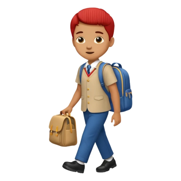 Child with school bag going to school sticker
