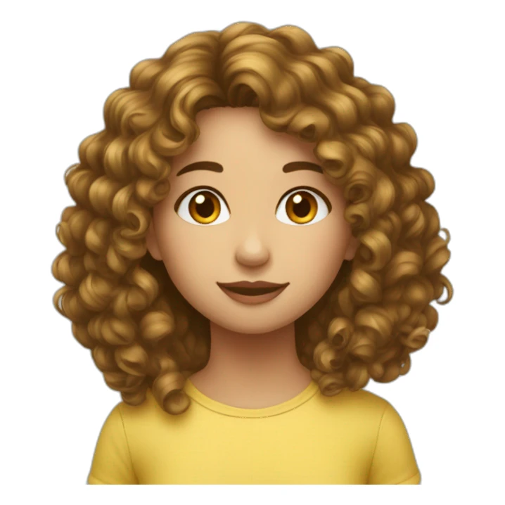 Fille au cheveux bouclés long sticker