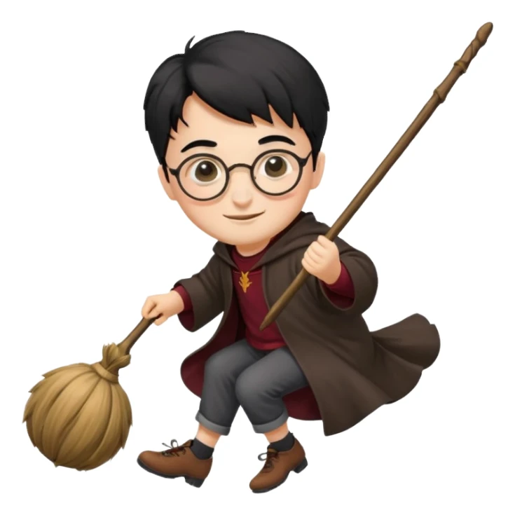 Harry potter riding on a broomstick sticker