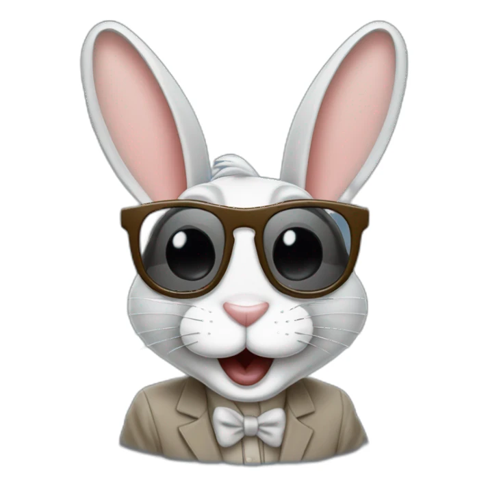 Bugs Bunny con lentes y sonriendo  sticker