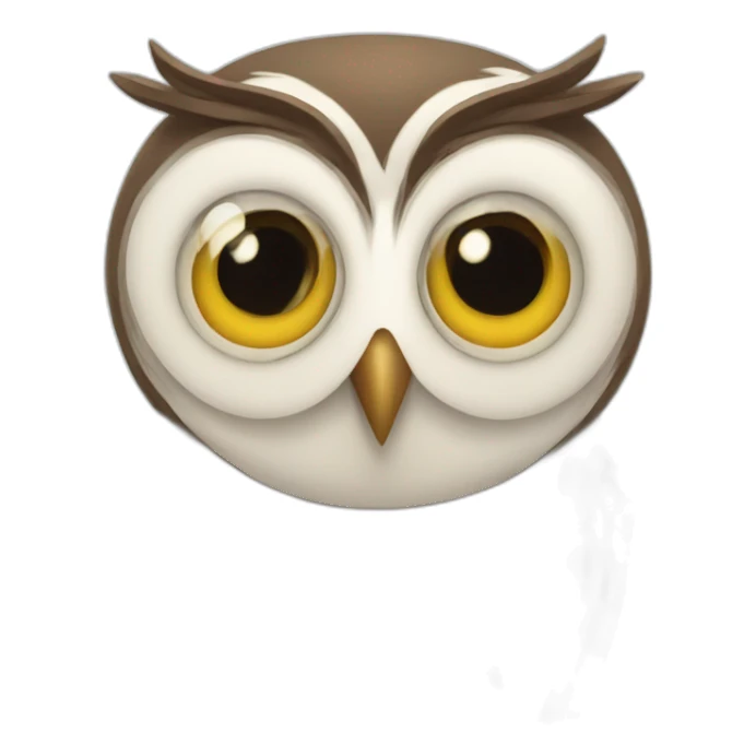 surprised owl face sticker