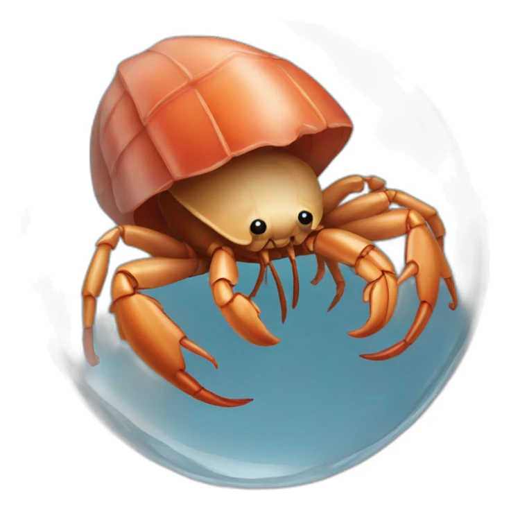 Hermit-crab stuck in plastic  sticker