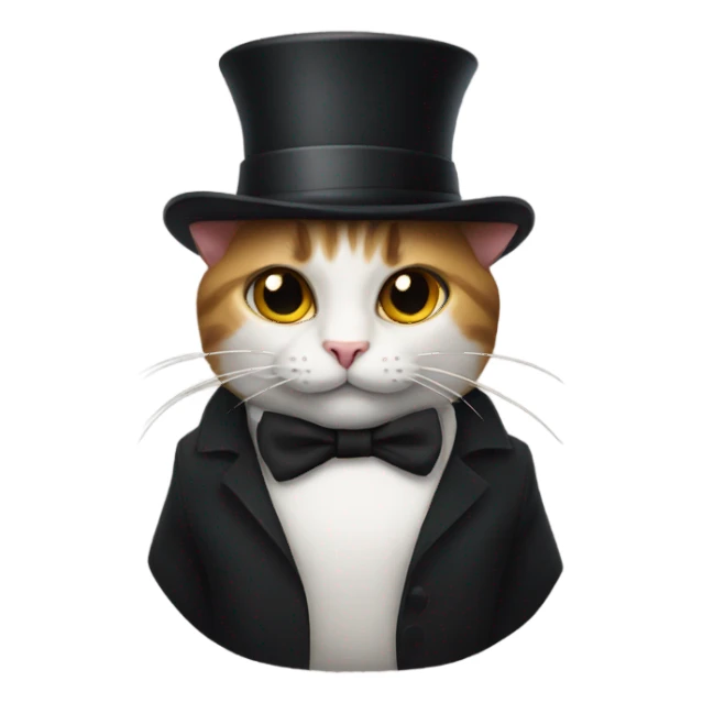 cat with a tophat sticker