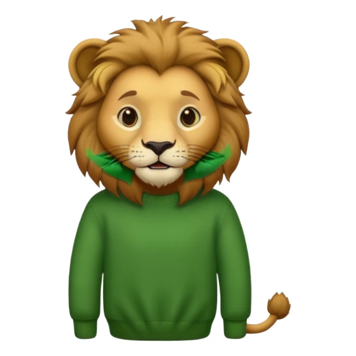 lion wearing green jumper sticker