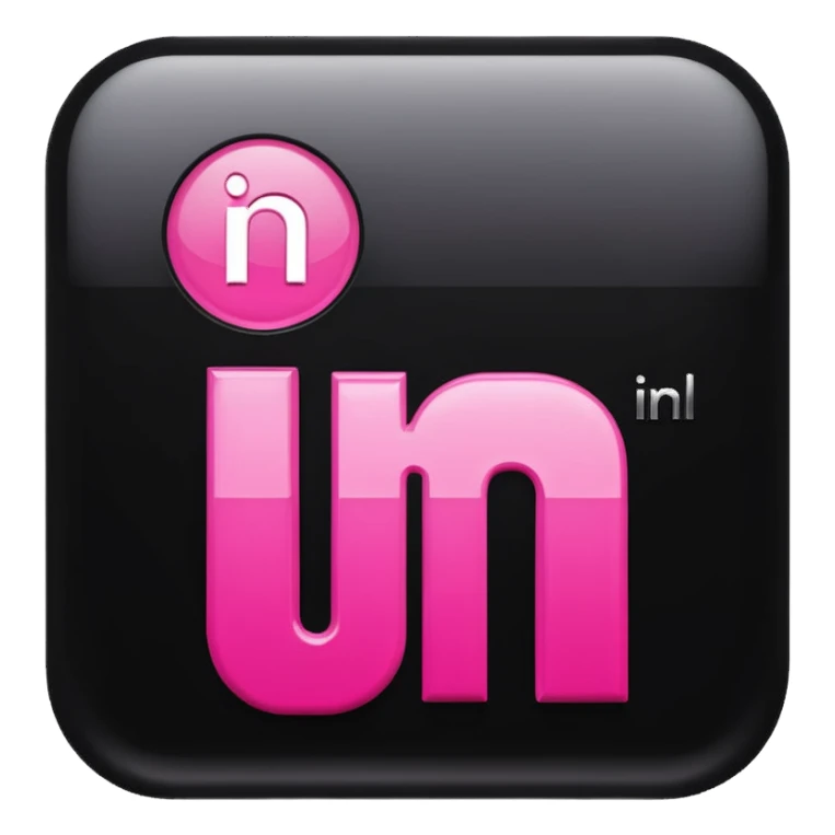 black pink 3d linkedin logo sticker