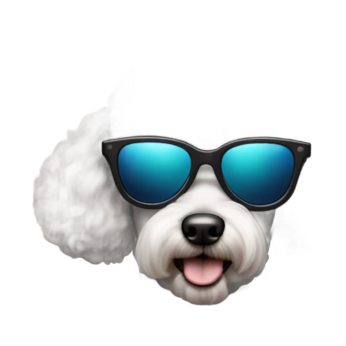 Poodle wearing sunglasses sticker