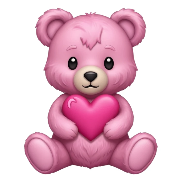 Teddy Bear with pink love sticker