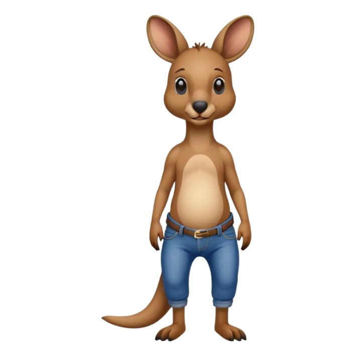 Kangaroo with blue jean pants  sticker