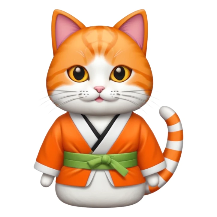 cat dressed in a sushi costume sticker