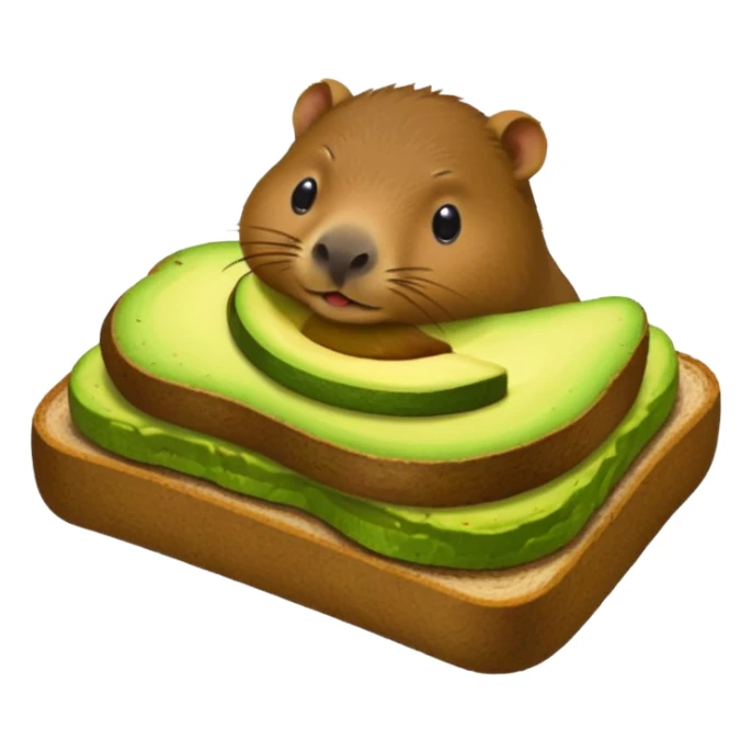 Capybara eating avocado toastc sticker