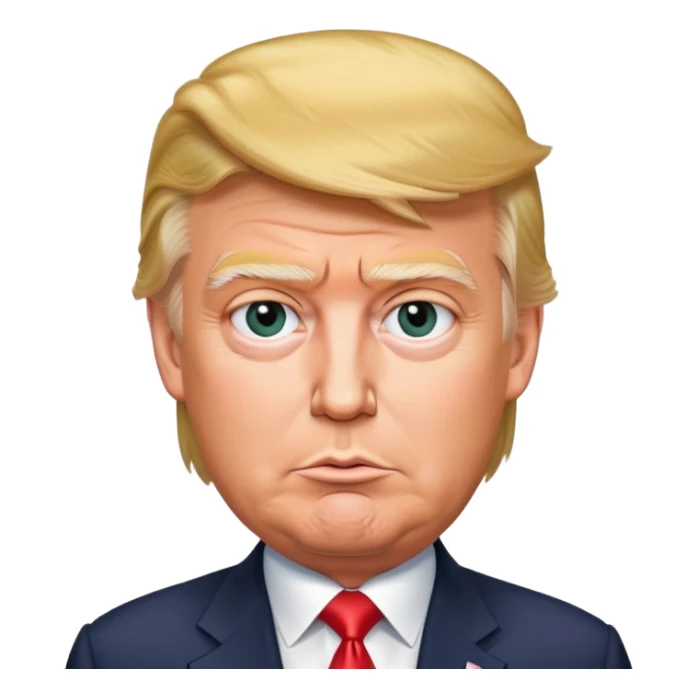Trump with a flattering expression sticker
