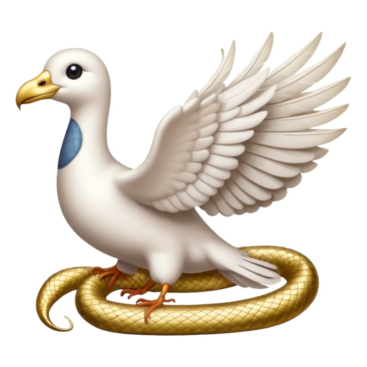 a white dove and snake gold sticker