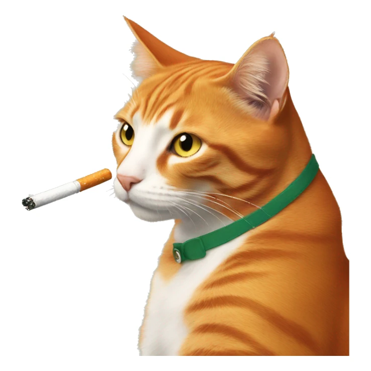 Orange cat smoking cigarette  sticker
