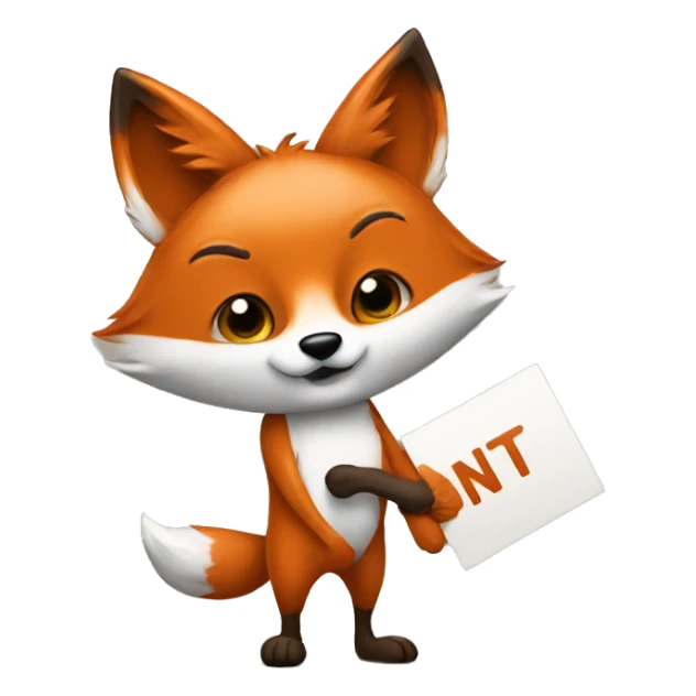 
A fox holding a sign saying "NT" sticker
