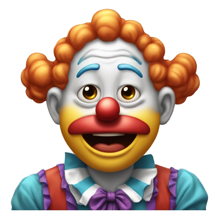 Clown crying and laughing at the same time while facepalming with hand over eyes because it is crying/laughing so much sticker