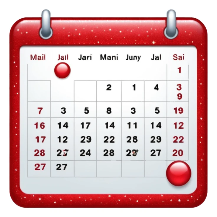 red glitter calendar sticker