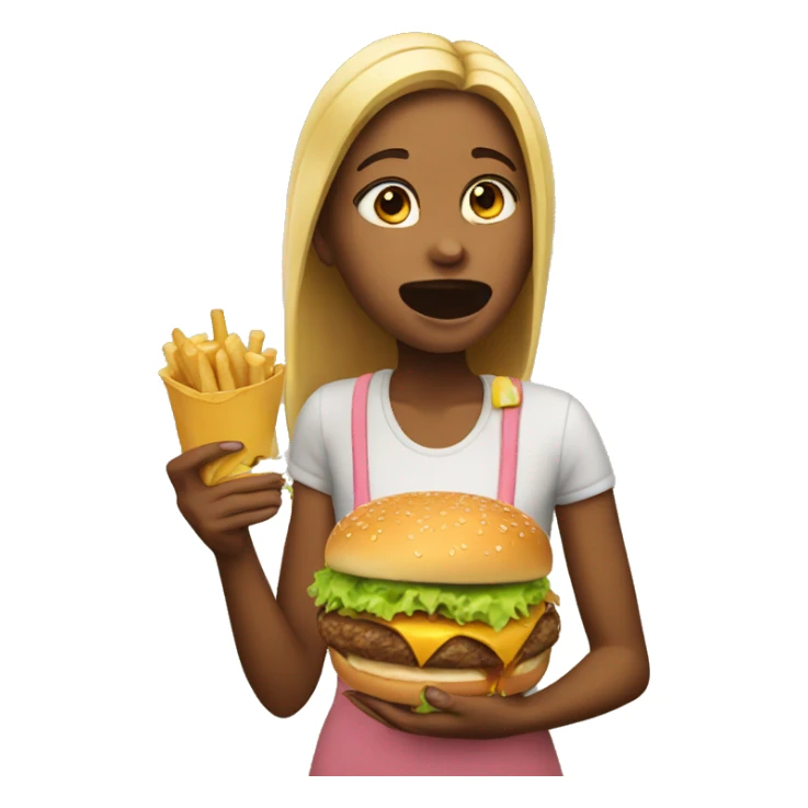 Girl eating burger sticker