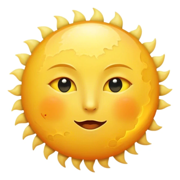 big sun with small tiny yellow moon moon beside it  sticker