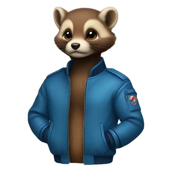 marten in a blue bomber jacket sticker