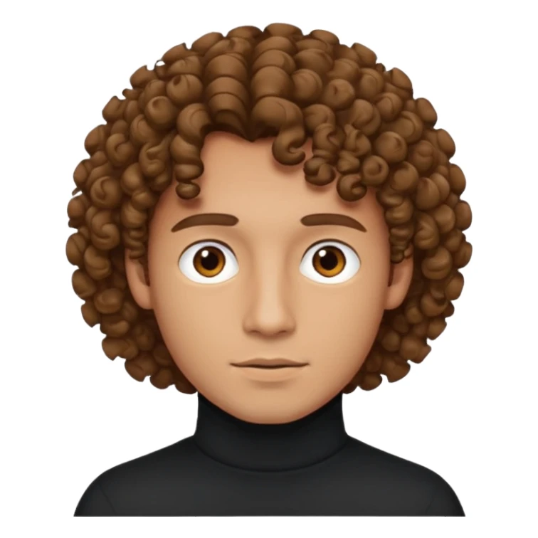 curly haired man in turtle neck sticker