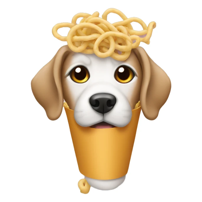 Dog wearing noodles sticker