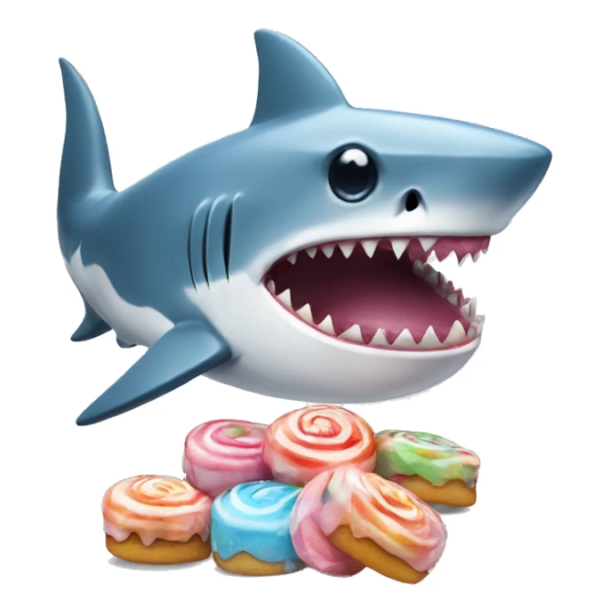 The shark is crying with sweets sticker
