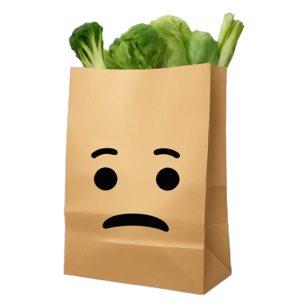 Vegetable paper bag with no face sticker