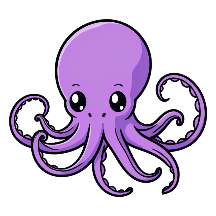 Purple octopus  sticker
