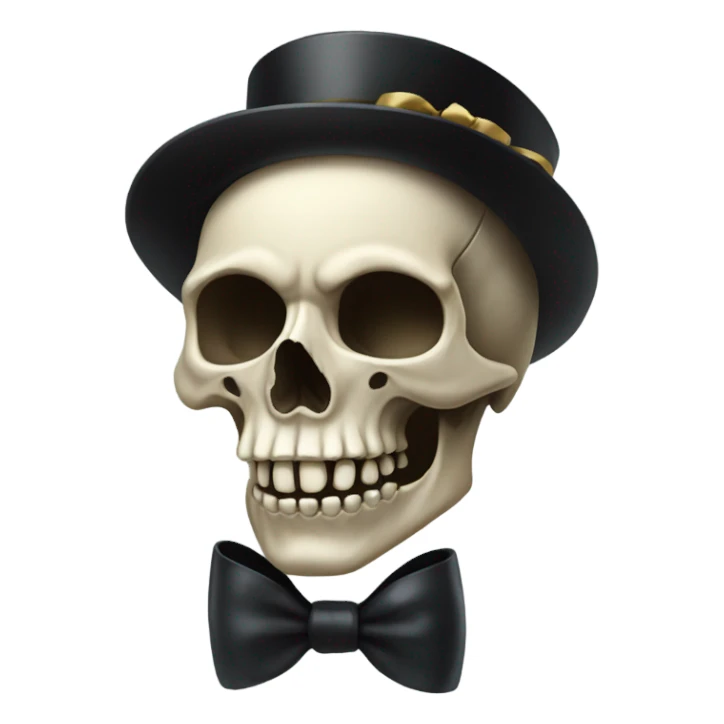 skull with black bow sticker
