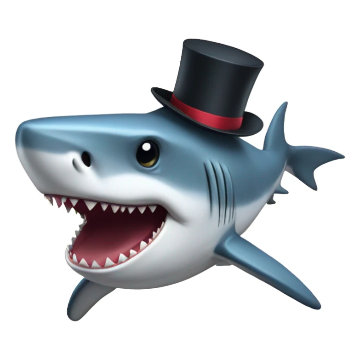 shark with top hat sticker