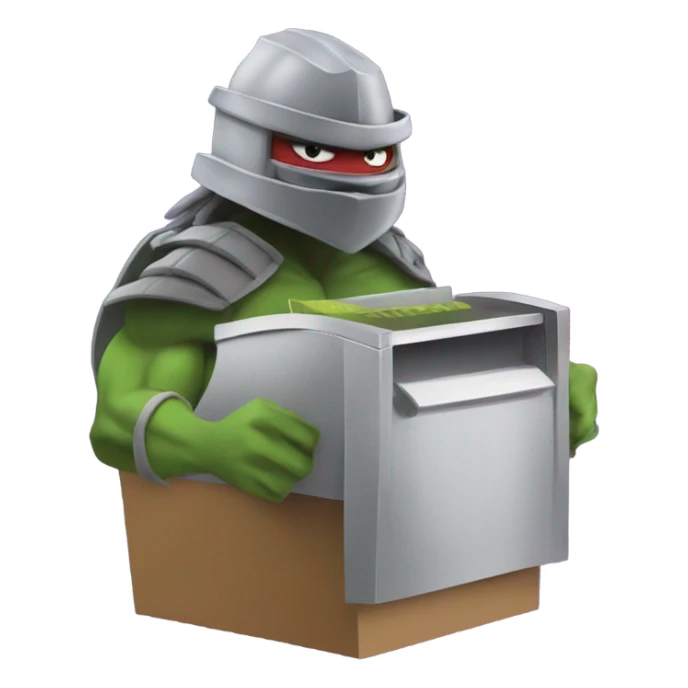 Shredder(tmnt) working the register  sticker