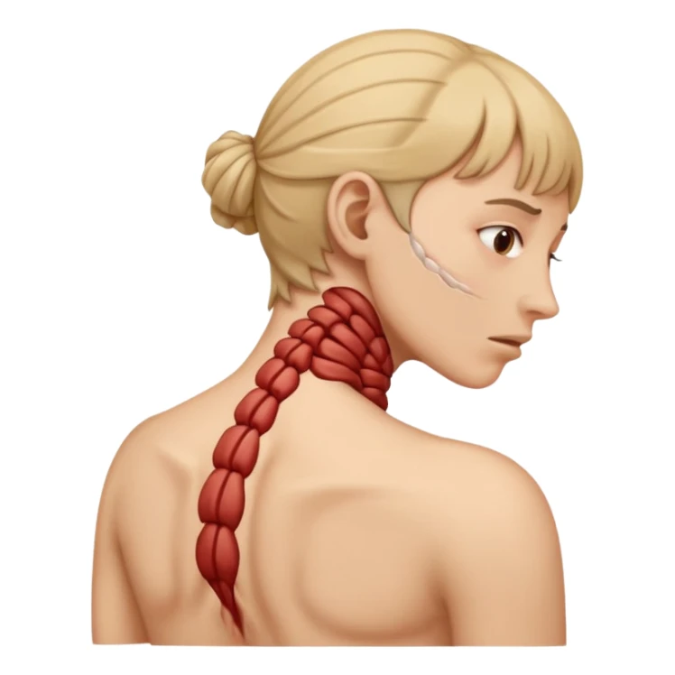 pain emerging from the back neck sticker