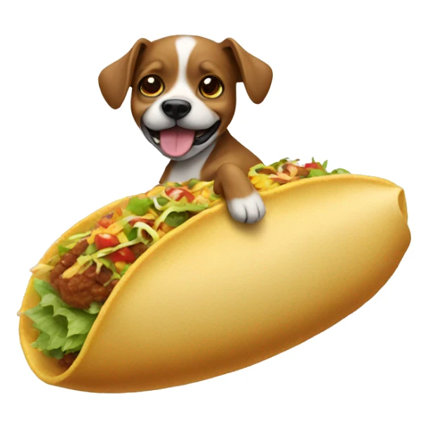 Dog riding a taco while holding a spear  sticker