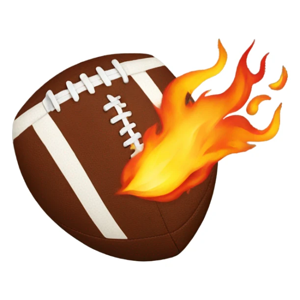 Football with fire sticker