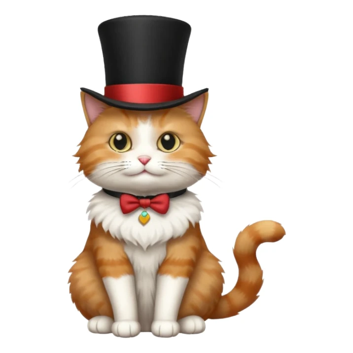 cat wearing a tophat sticker