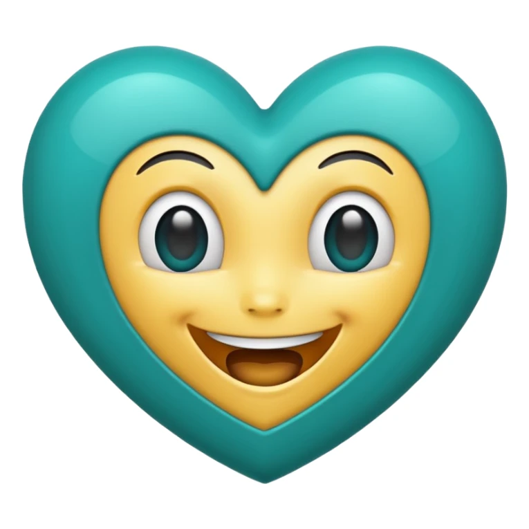 Teal heart laughing sticker