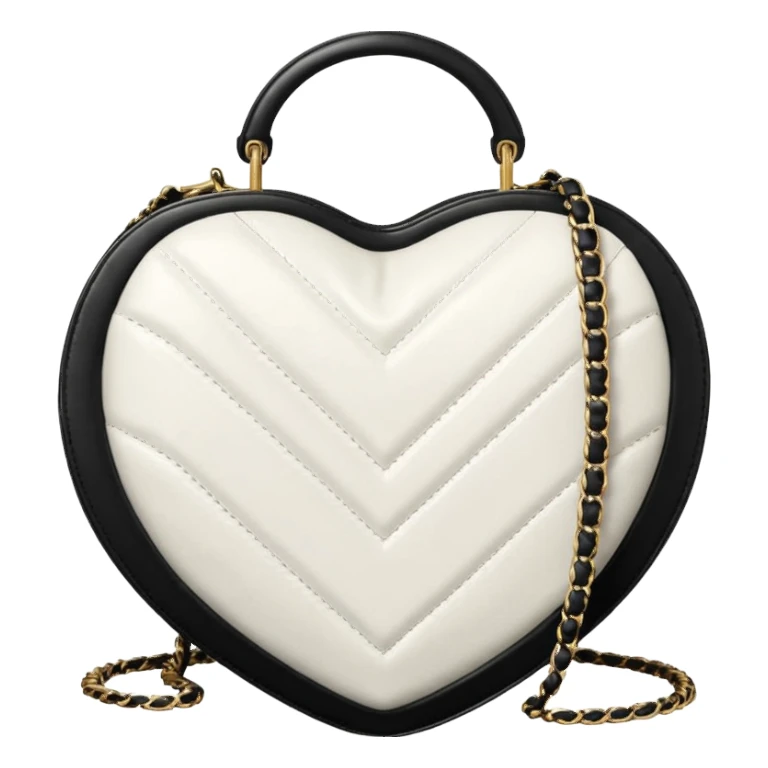 chanel white heart shape bag sticker