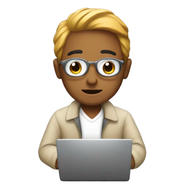 scammer with  laptop
 sticker