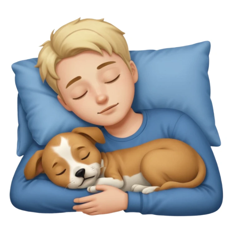boy dog sleeping sticker