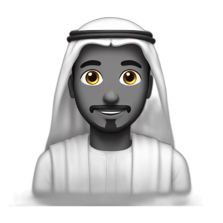 Saudi man black & white line sticker