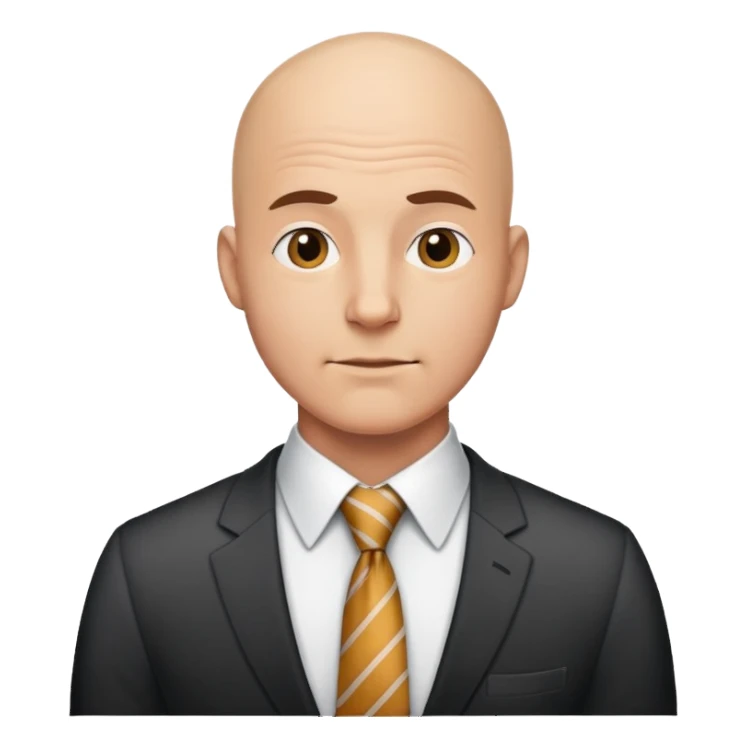 bald man in necktie portrait sticker