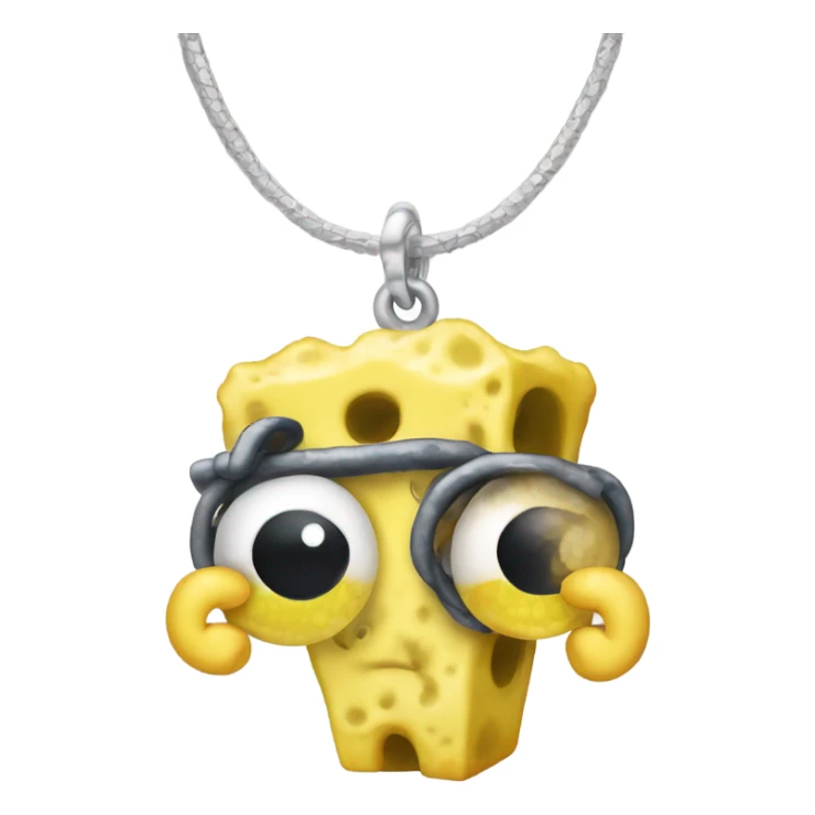 SpongeBob wearing toe necklace sticker
