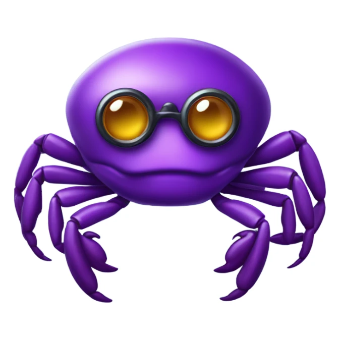 Purple crab wearing a monocle sticker