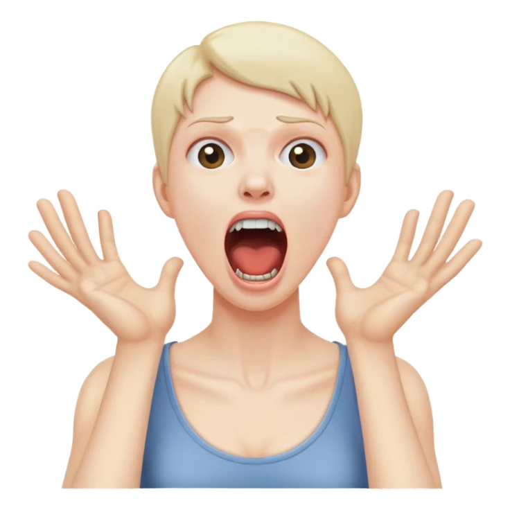 person holding neck screaming  sticker