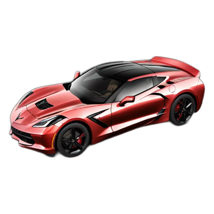 Corvette C8 Stingray rouge avec toit noir sticker