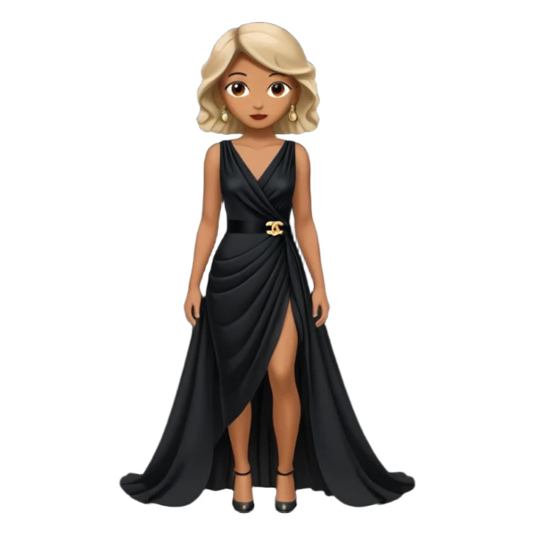 chanel black dress  sticker