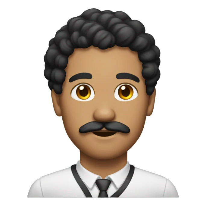 a lightskin man with a moustache sticker